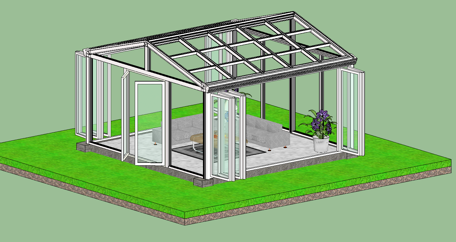 3D Design for free standing alumnium glass sunroom2.png