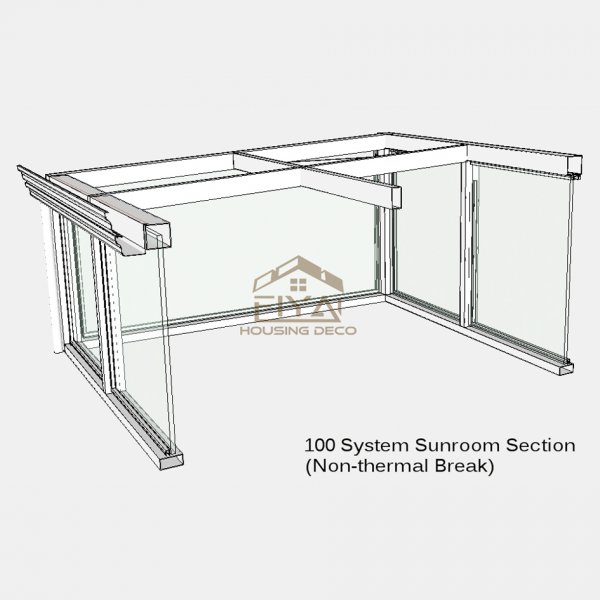 Outdoor Aluminium frame Glass House Slant roof Gar