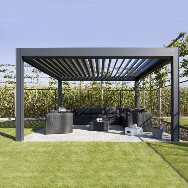 Free-standing Motorized Aluminum sunshade louver p